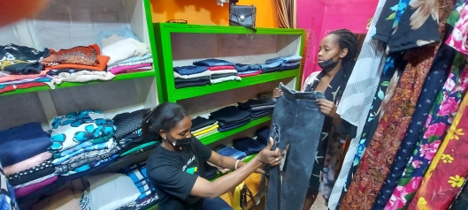 OUR BIG GOAL IS TO help make sustainability for our beneficiaries.
Here Immaculee started her cloth shop